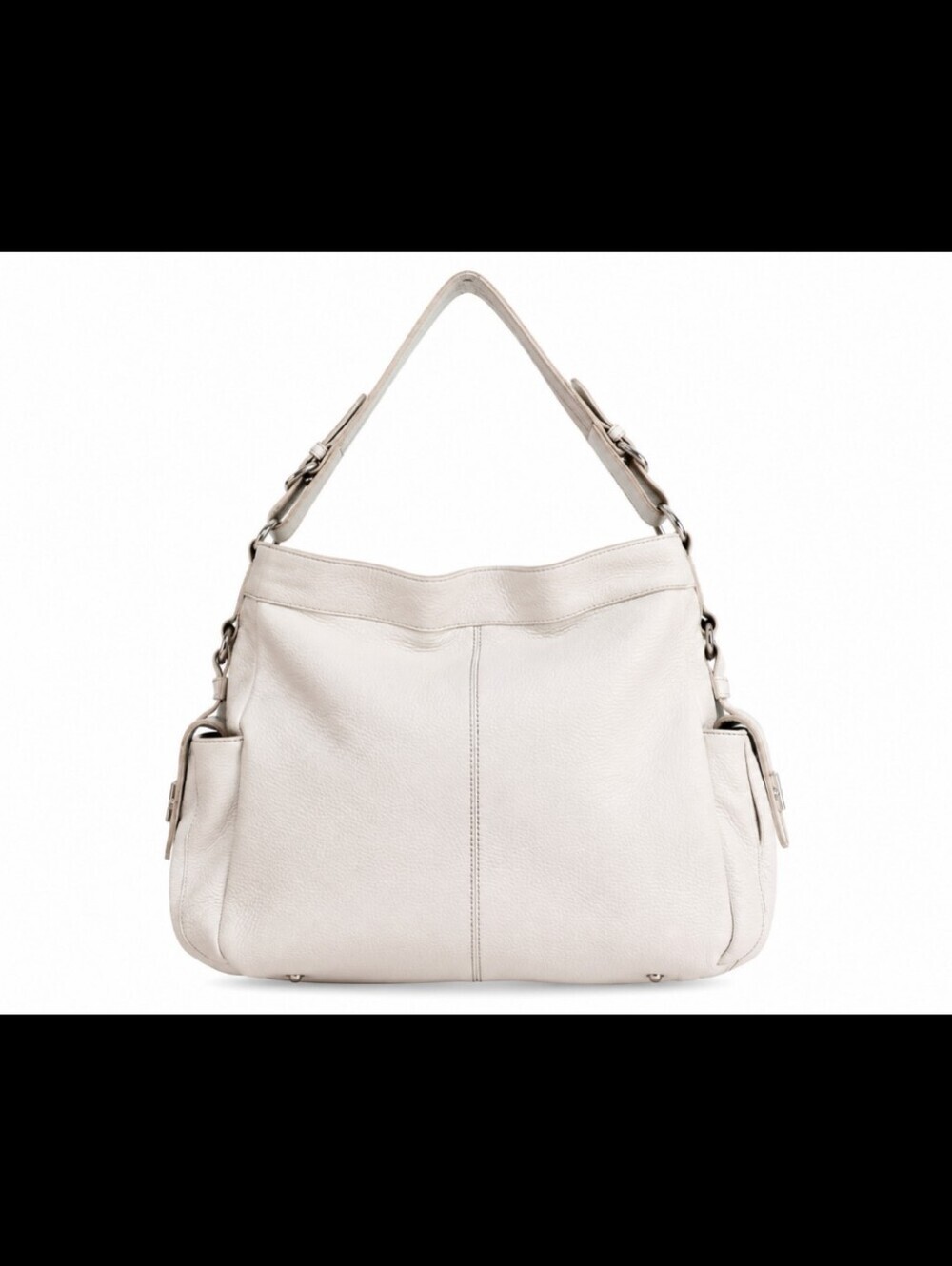 Furla Large White Pebbled Leather Hobo Shoulder Bag Made in Italy